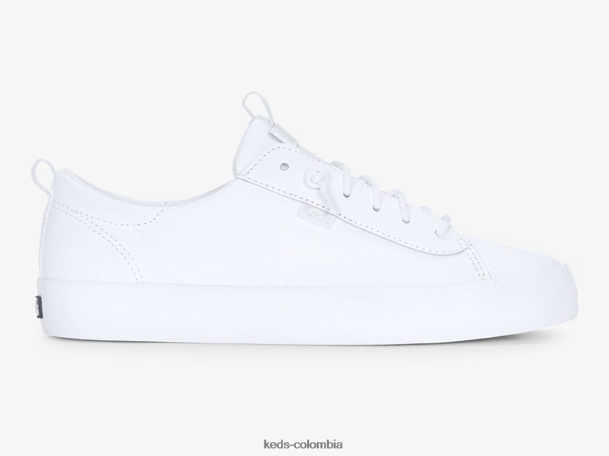 RF0RND31 zapatilla de cuero con retroceso blanco mujer Keds